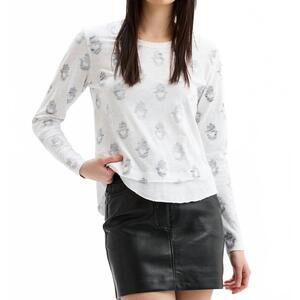 NEW CHRLDR hamsa ava mock layer long sleeve t-shirt in white